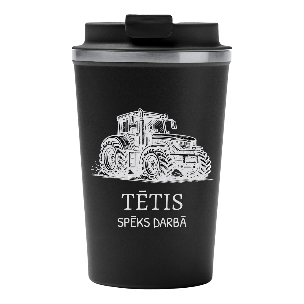 Lāzergravēta termo krūze / pudele "Tētis – spēks darbā"