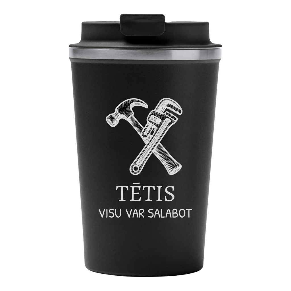 Lāzergravēta termo krūze / pudele "Tētis visu var salabot"