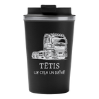 Lāzergravēta termo krūze / pudele "Tētis – uz ceļa un dzīvē"