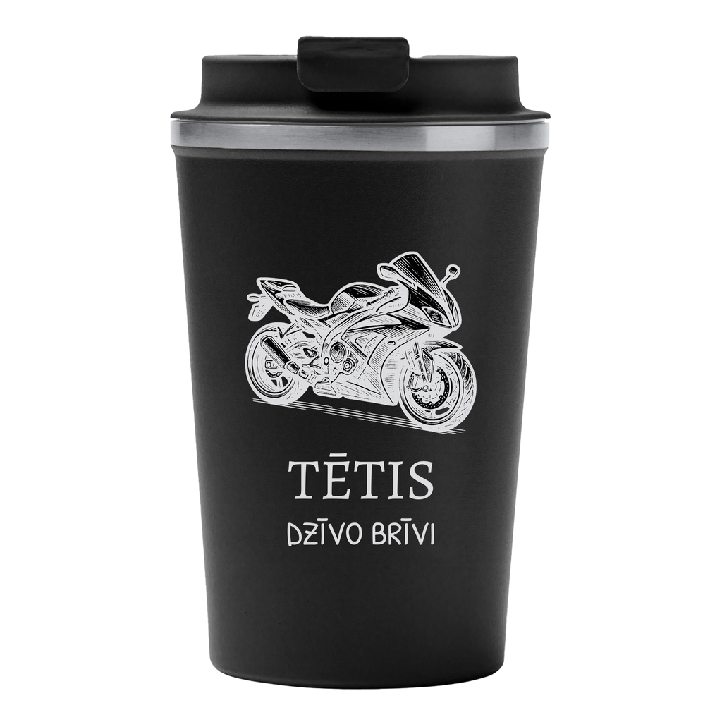 Lāzergravēta termo krūze / pudele "Tētis dzīvo brīvi"