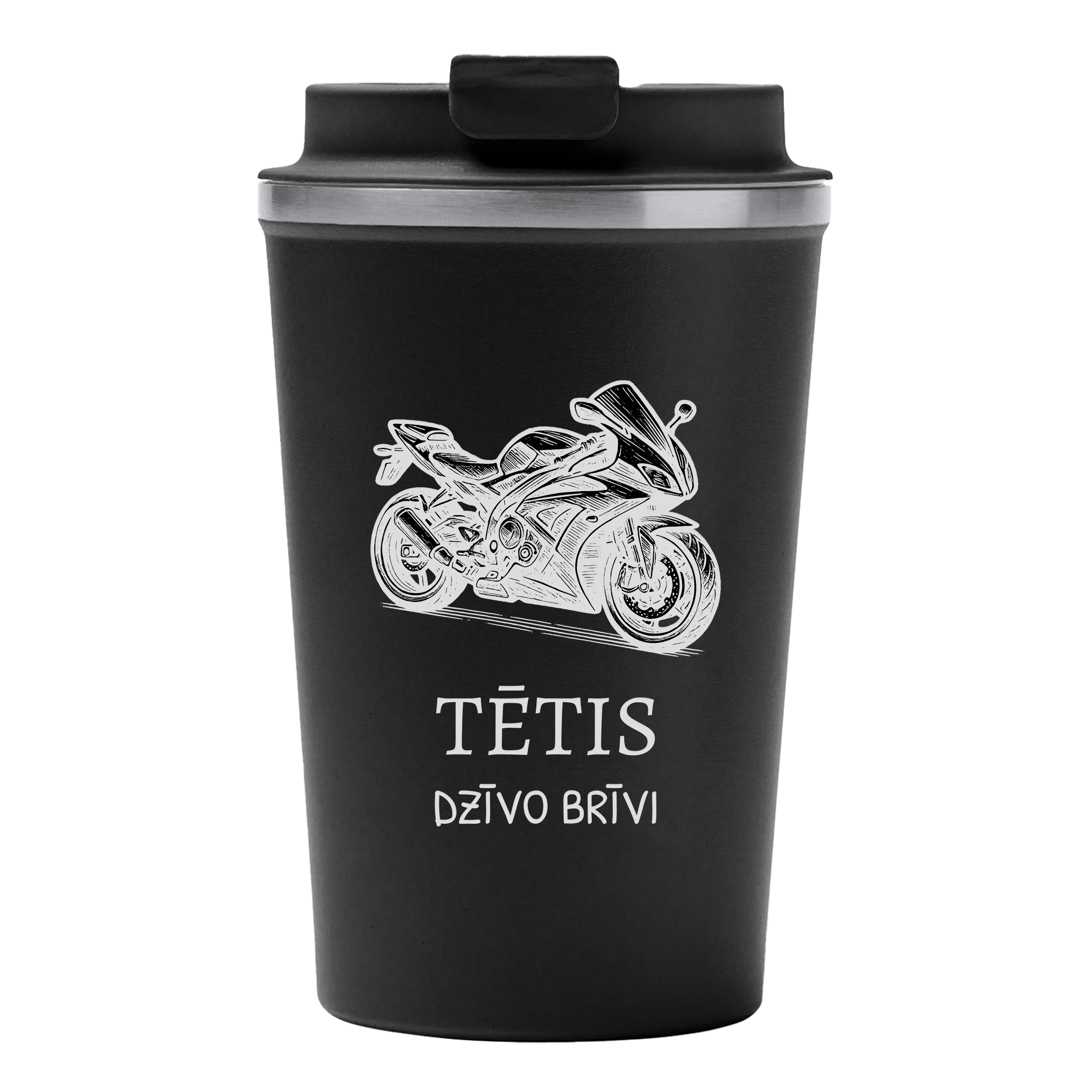Lāzergravēta termo krūze / pudele "Tētis dzīvo brīvi"