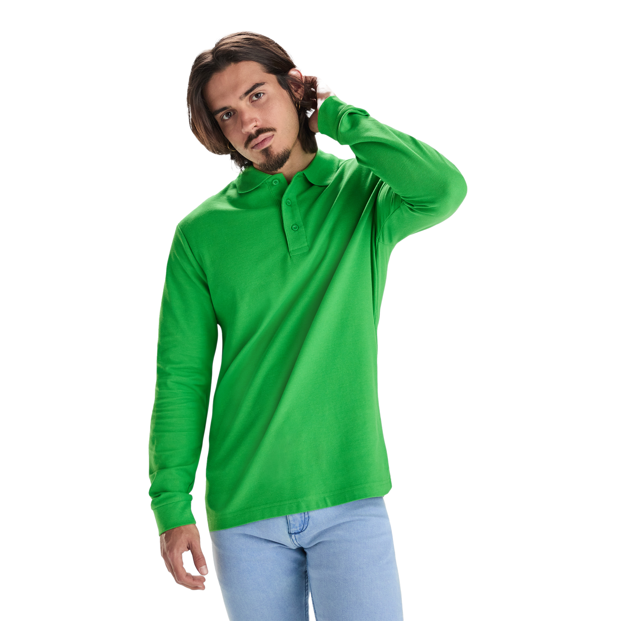 Klasiskais vīriešu kokvilnas polo krekls ar garām piedurknēm ESTRELLA L/S
