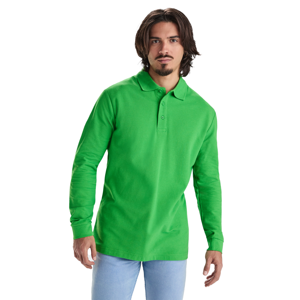 Klasiskais vīriešu kokvilnas polo krekls ar garām piedurknēm ESTRELLA L/S - Kombis
