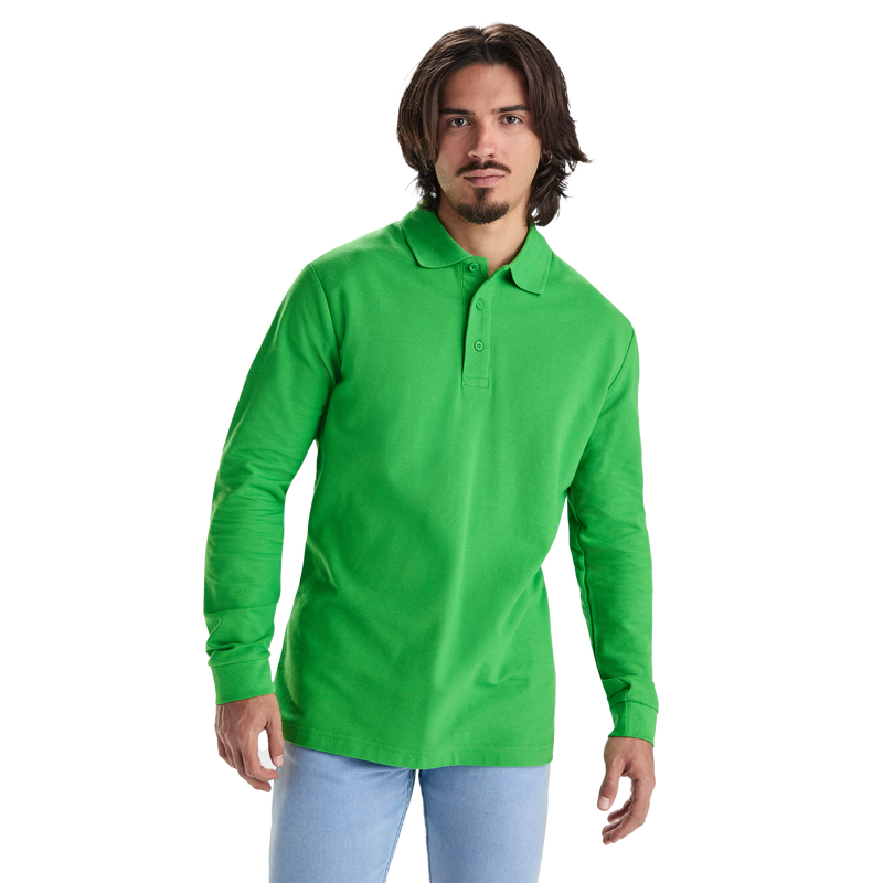 Klasiskais vīriešu kokvilnas polo krekls ar garām piedurknēm ESTRELLA L/S - Kombis