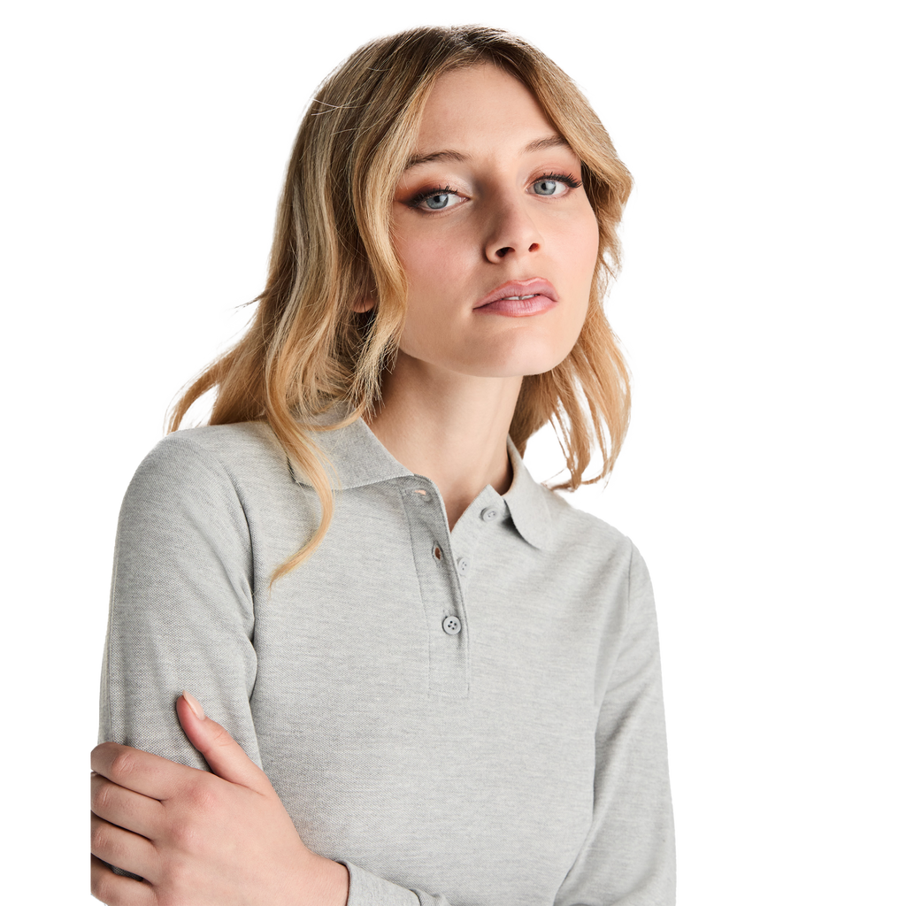 Klasiskais sieviešu kokvilnas polo krekls ar garām piedurknēm ESTRELLA WOMAN L/S - Kombis