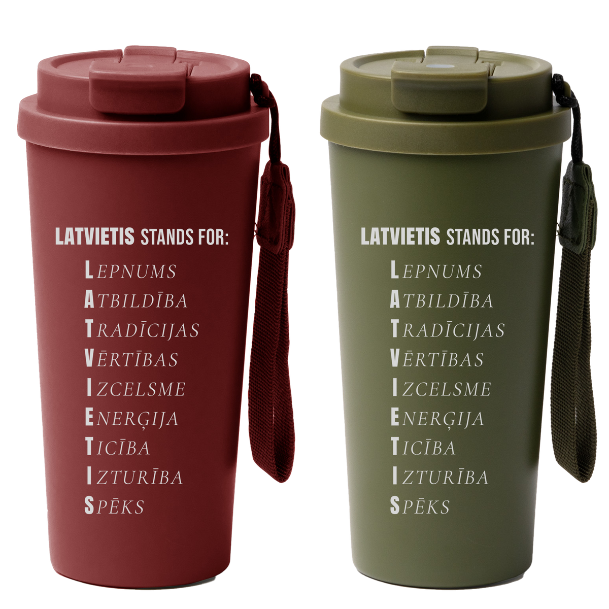 Lāzergravēta lielā termokrūze "Latvieša būtība"