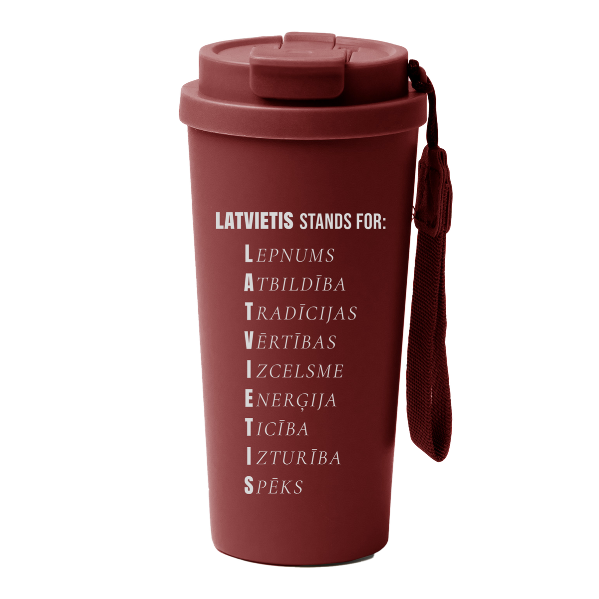 Lāzergravēta lielā termokrūze "Latvieša būtība"