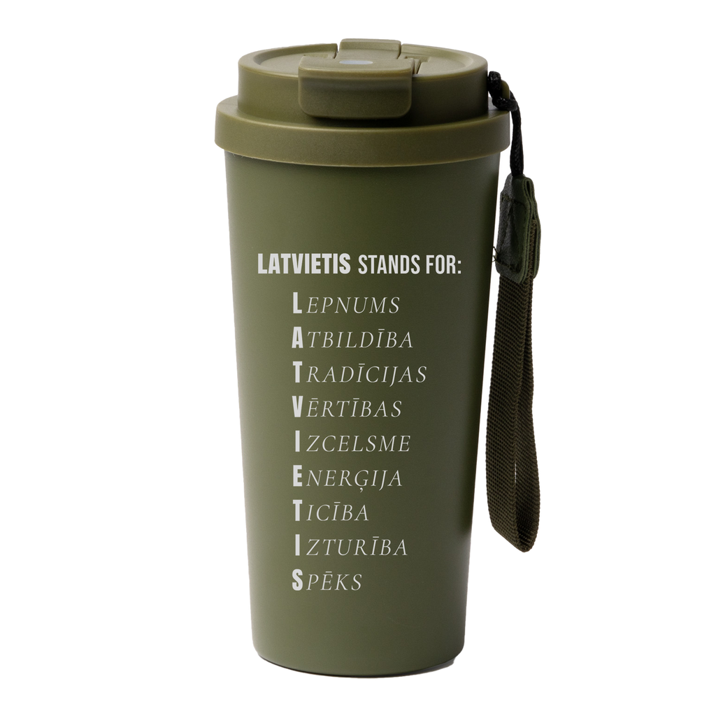 Lāzergravēta lielā termokrūze "Latvieša būtība"