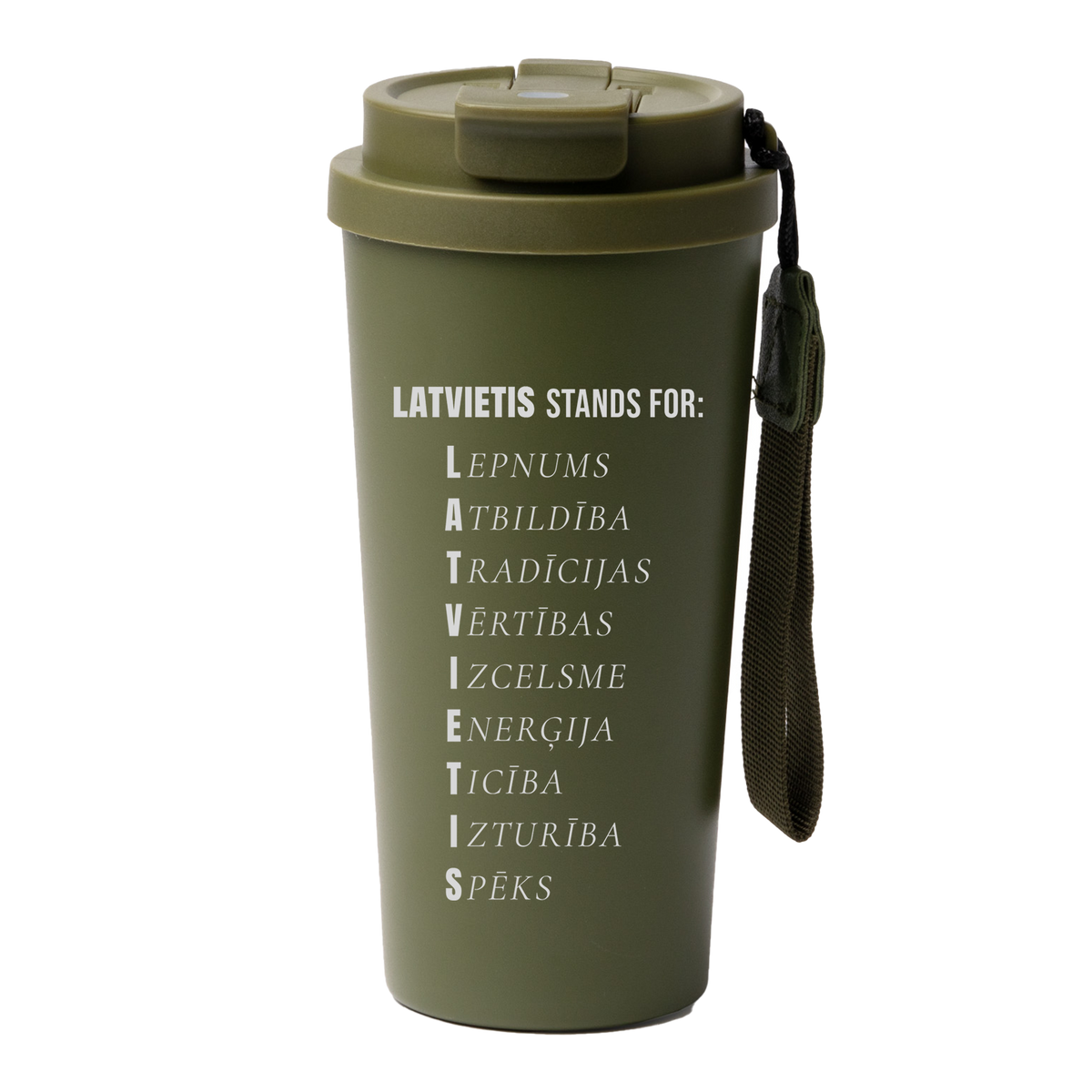 Lāzergravēta lielā termokrūze "Latvieša būtība"
