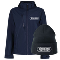 RUDENS KOMPLEKTS -  3 SLĀŅU SOFTSHELL JAKA UN ZIEMAS CEPURE AR JŪSU LOGO
