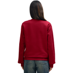 Gildan HAMMER Premium cherry red knit jumper, cozy long-sleeve sweater with ribbed cuffs and collar, front view.