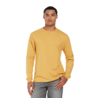 Earth Positive® EP185L long sleeve T-shirt in natural fabric, featuring a close-up view of the soft, comfortable shirt with a crew neckline.