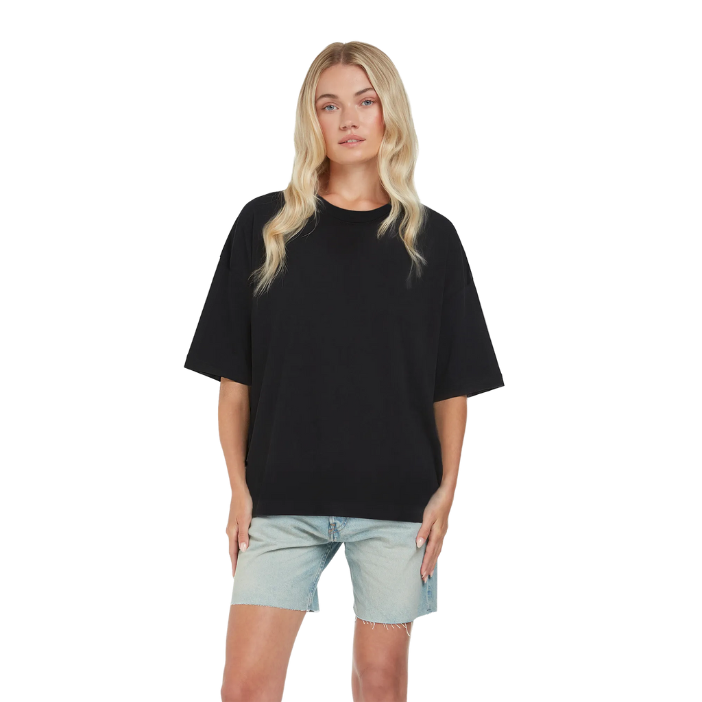 Earth Positive women’s heavy boxy T-shirt EP220, front view showing relaxed fit, soft fabric, and classic crew neckline.
