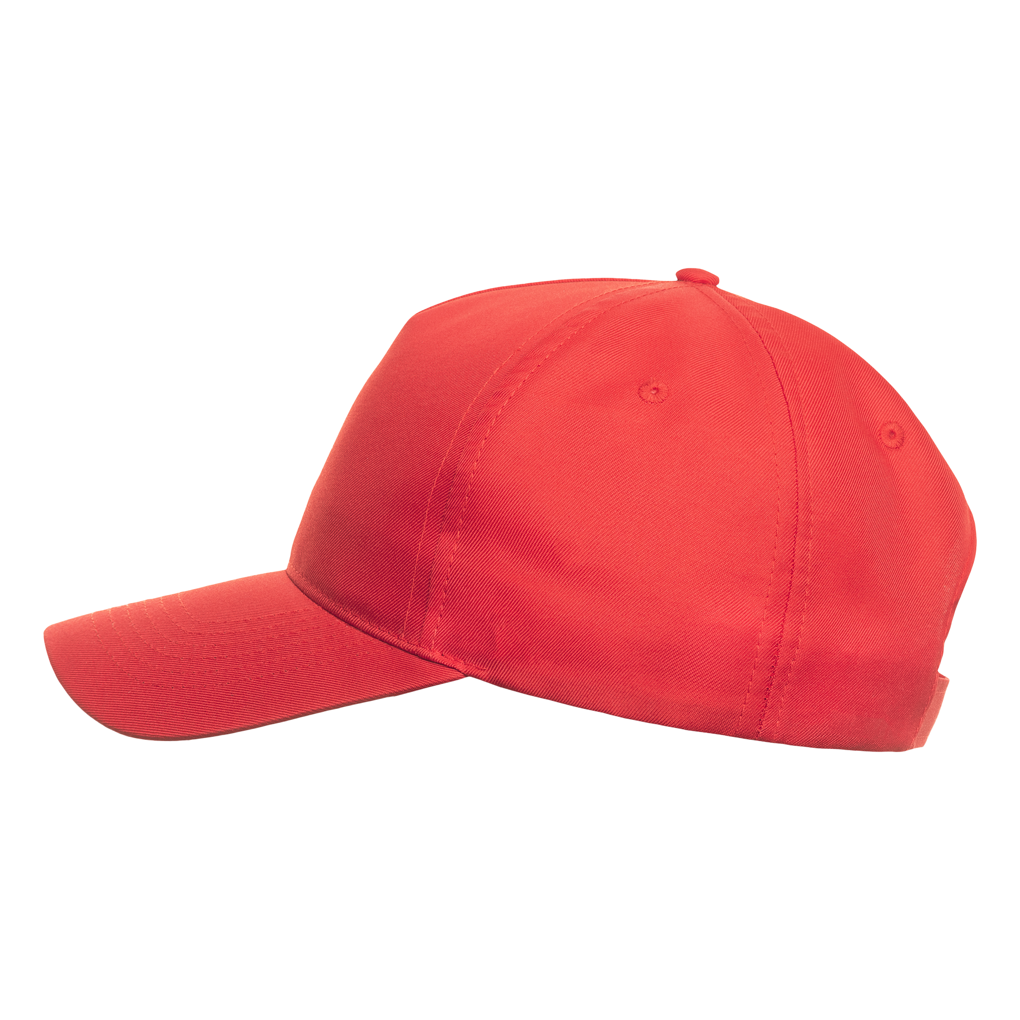 Atlantis RECY FIVE 5-paneled cap viewed from side, featuring a stylish design and adjustable strap for a comfortable fit.