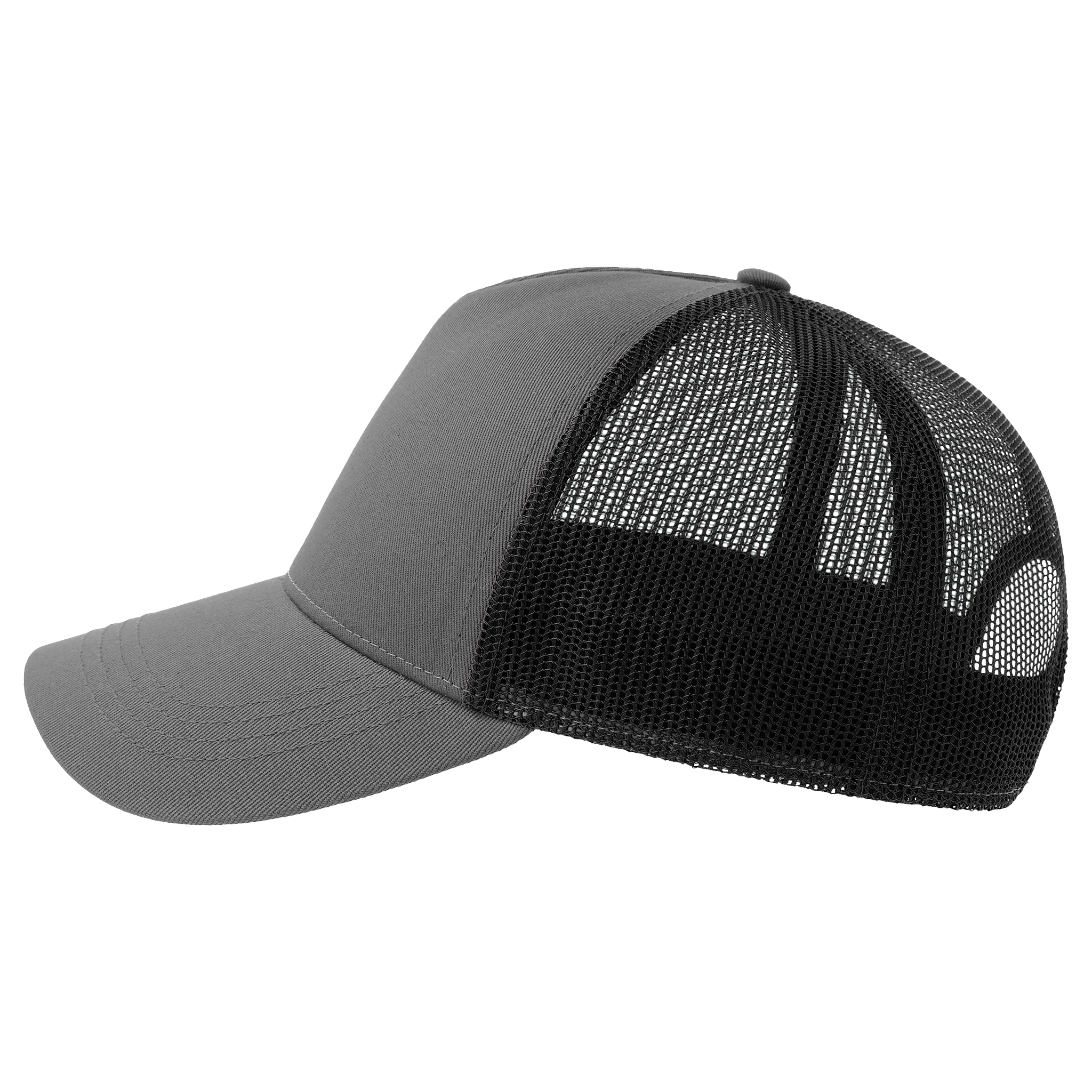 Atlantis Trucker cap in cotton, stylish rapper style with adjustable side view, perfect for casual wear.
