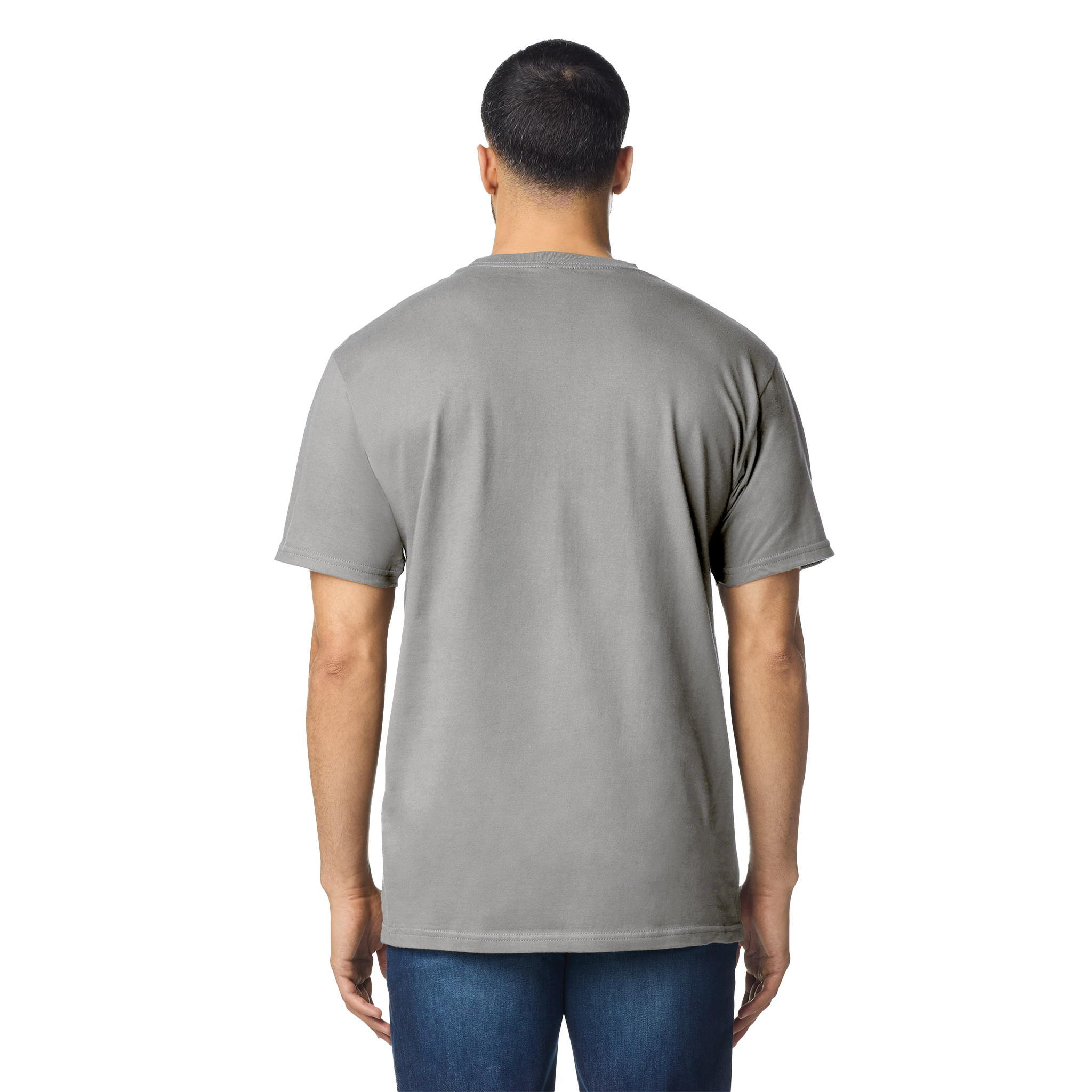 Gildan durable T-shirt featuring a classic fit in black, shown on a plain background with visible neckline and short sleeves.