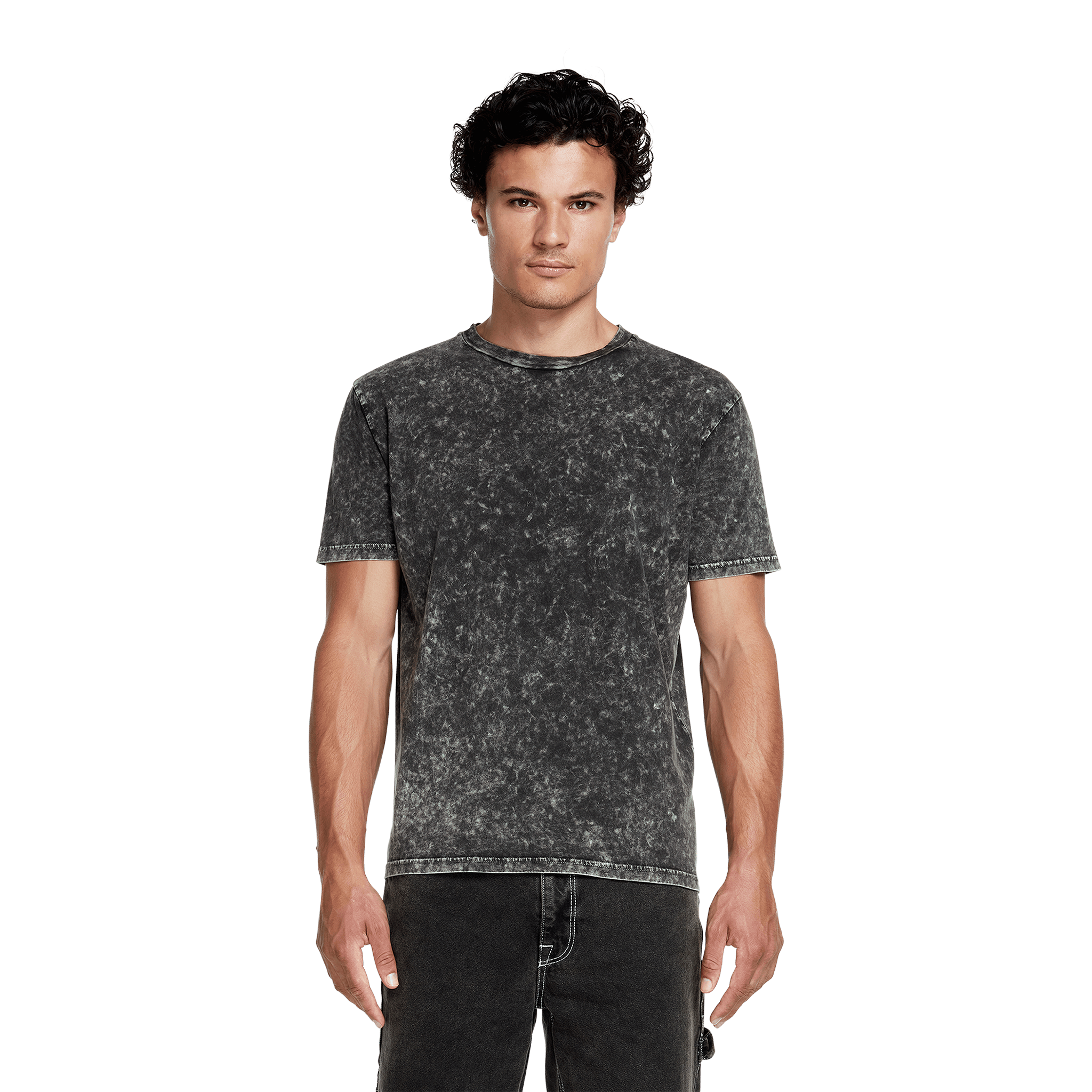 Earth Positive® Jersey T-Shirt EP01 worn by a model, showcasing a casual, eco-friendly cotton T-shirt in natural light.