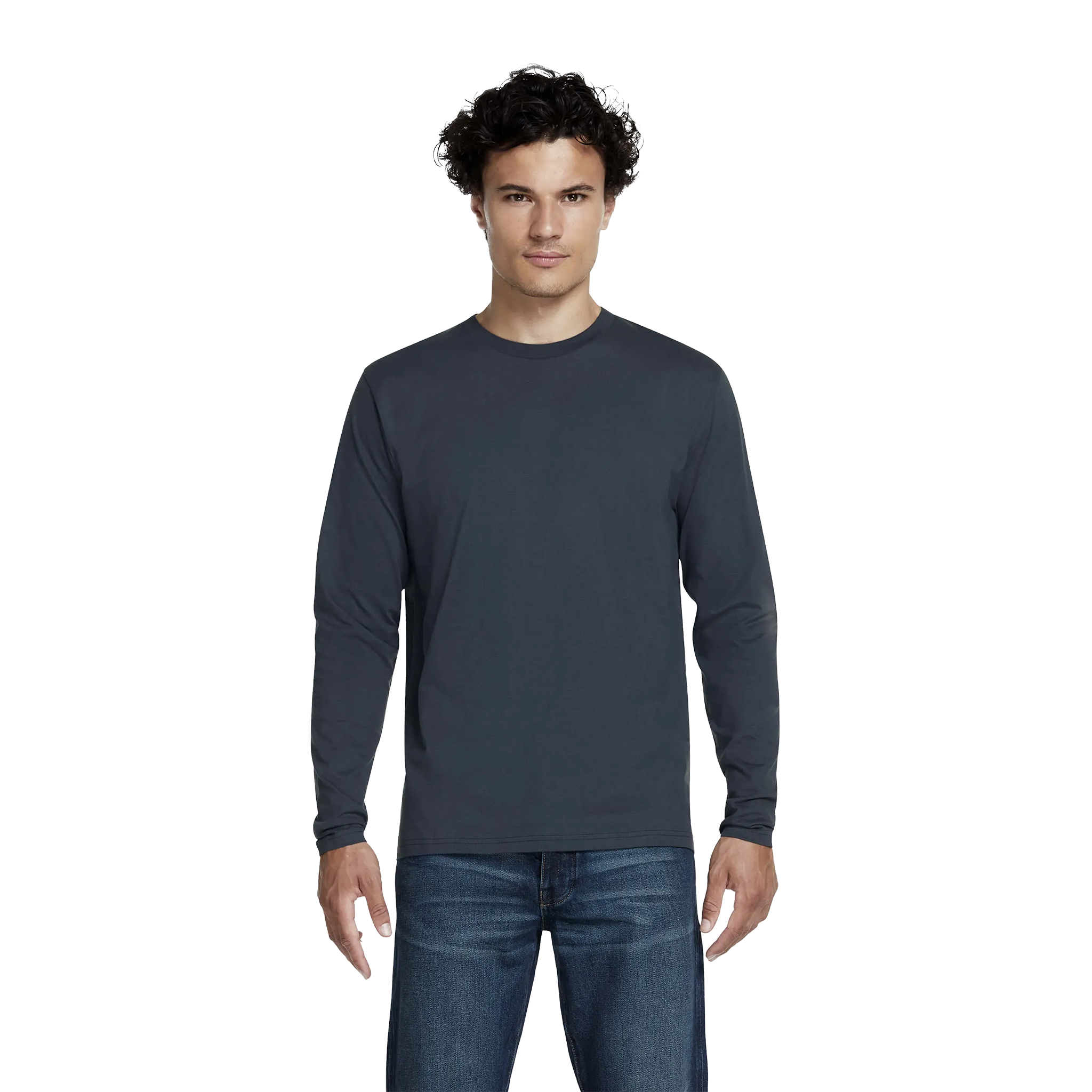 Earth Positive® EP01L long sleeve T-shirt in natural color, featuring a comfortable fit and soft cotton fabric.