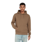 Earth Positive® EP301 pullover hoodie in natural cotton, worn by a model showcasing its comfortable fit and soft fabric.