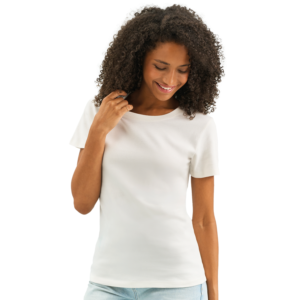 Light beige Sols Imperial Women T-shirt with classic fit, short sleeves, and crew neckline, displayed on a white background.