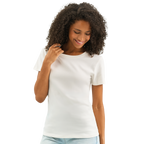 Light beige Sols Imperial Women T-shirt with classic fit, short sleeves, and crew neckline, displayed on a white background.