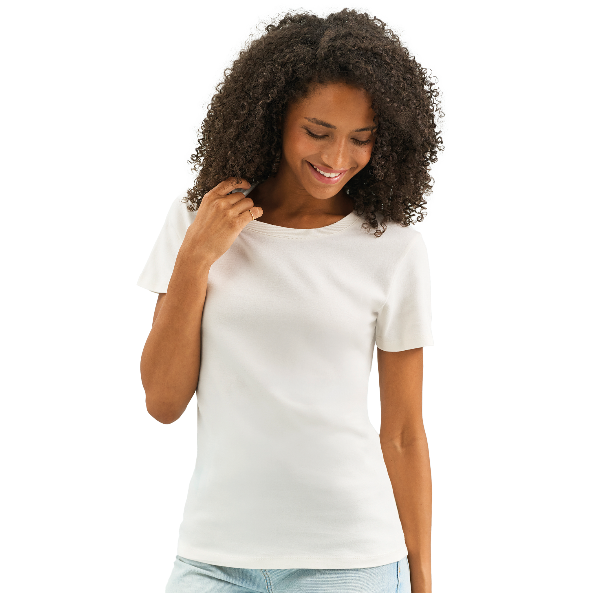 Light beige Sols Imperial Women T-shirt with classic fit, short sleeves, and crew neckline, displayed on a white background.