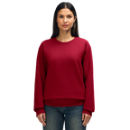 Gildan HAMMER Premium cherry red knit jumper with crew neck and long sleeves, made from soft, warm fabric.