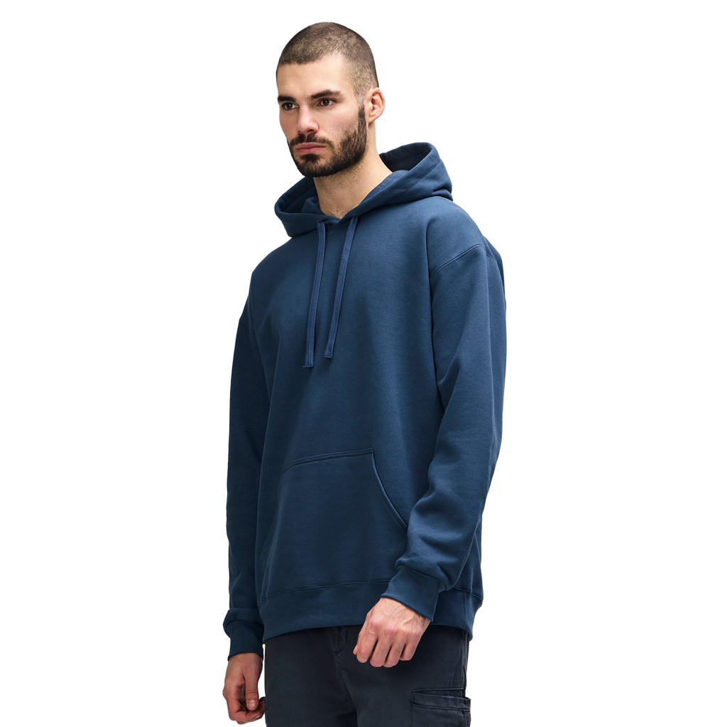 Gildan HAMMER premium blue dusk hoodie sweater with front pocket and drawstring hood, casual and comfortable men's jumper