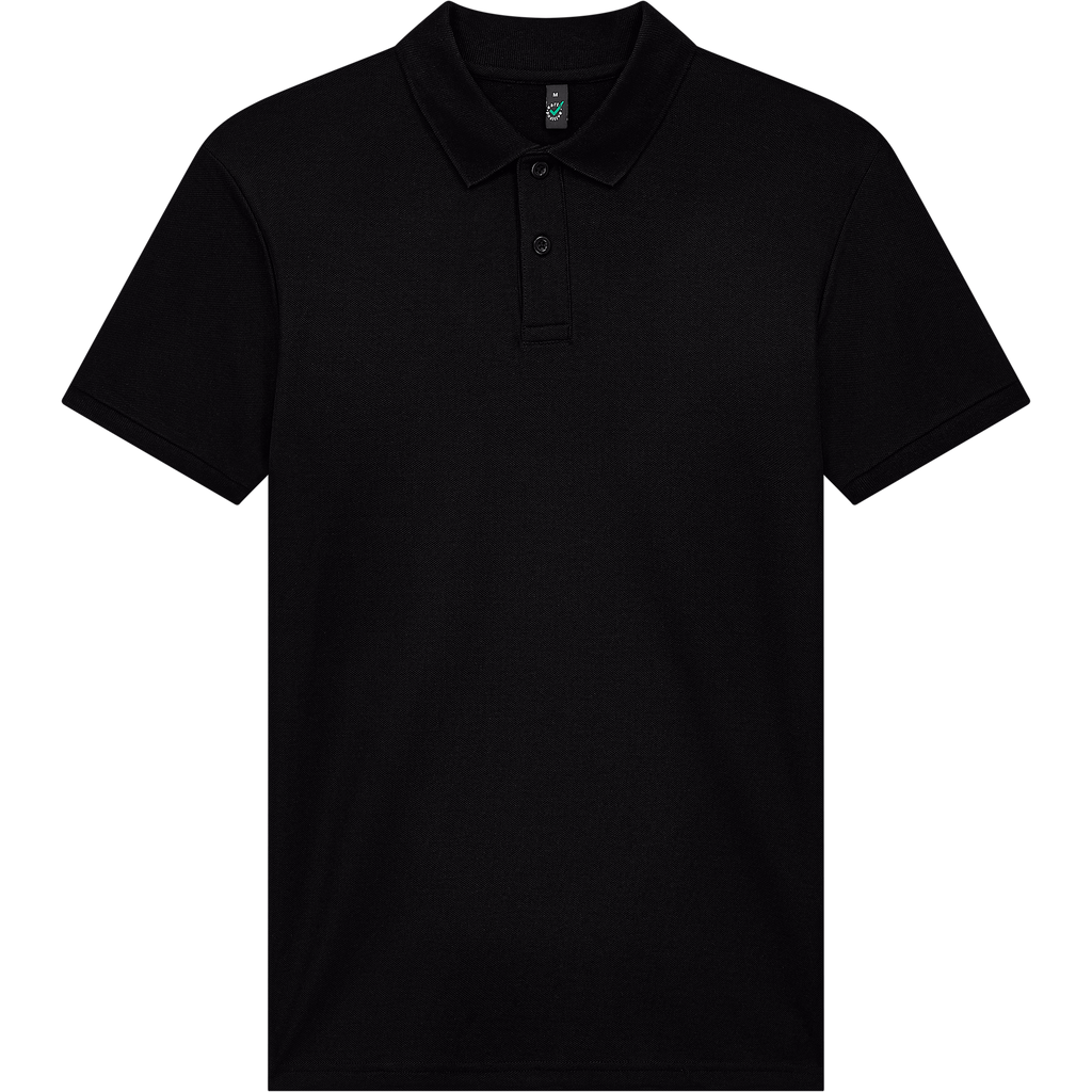 Earth Positive® EP40 Piqué Polo Shirt in navy, front view, featuring a classic collar and button placket.