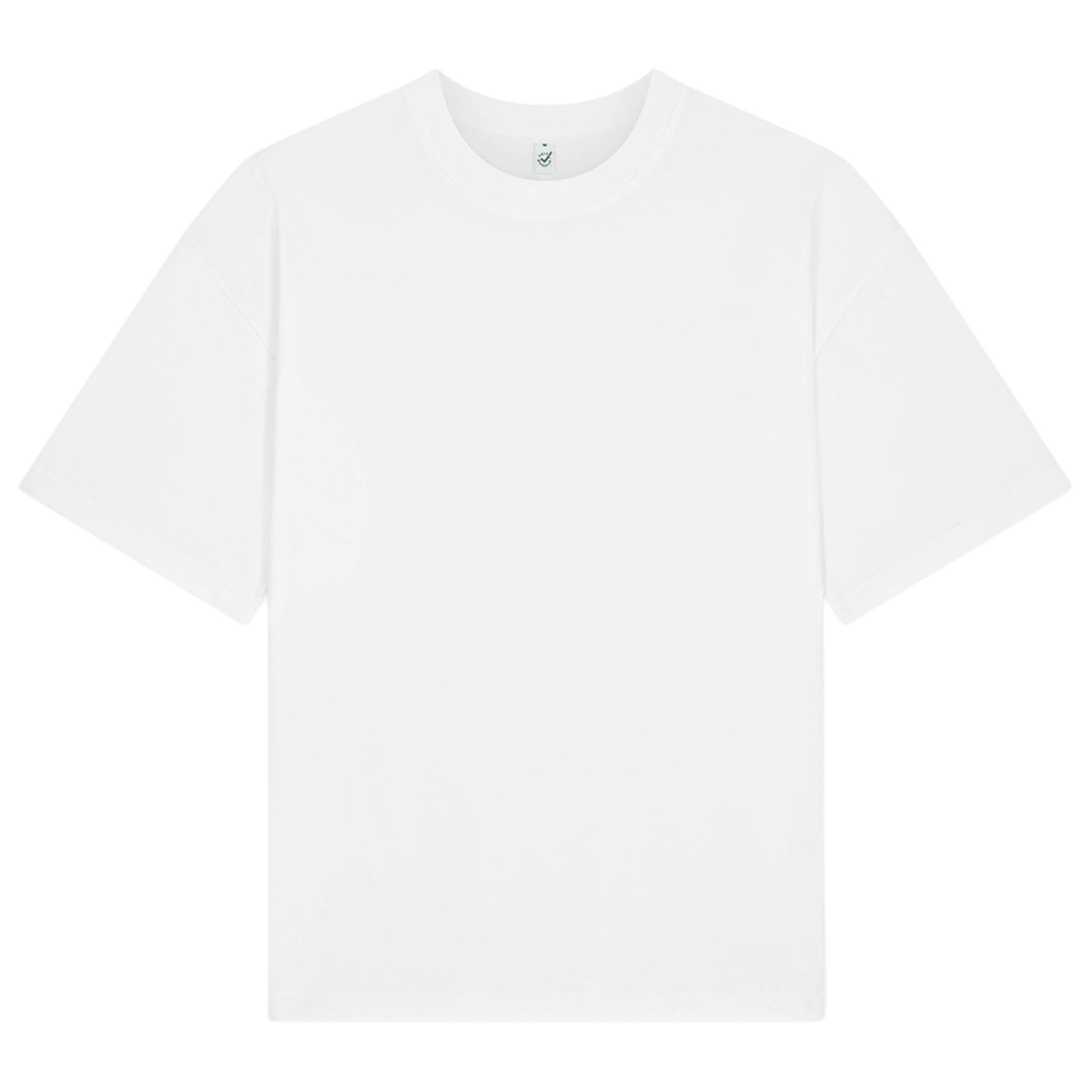 Earth Positive® Heavy Boxy T-Shirt EP50 in white, front view showing a relaxed, oversized fit and classic crew neckline.