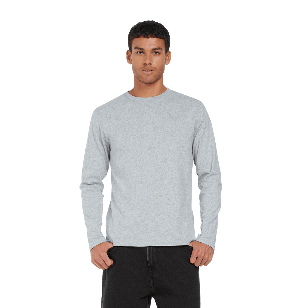 Earth Positive® EP01L long sleeve T-shirt displayed on a model, featuring a comfortable fit and eco-friendly fabric.
