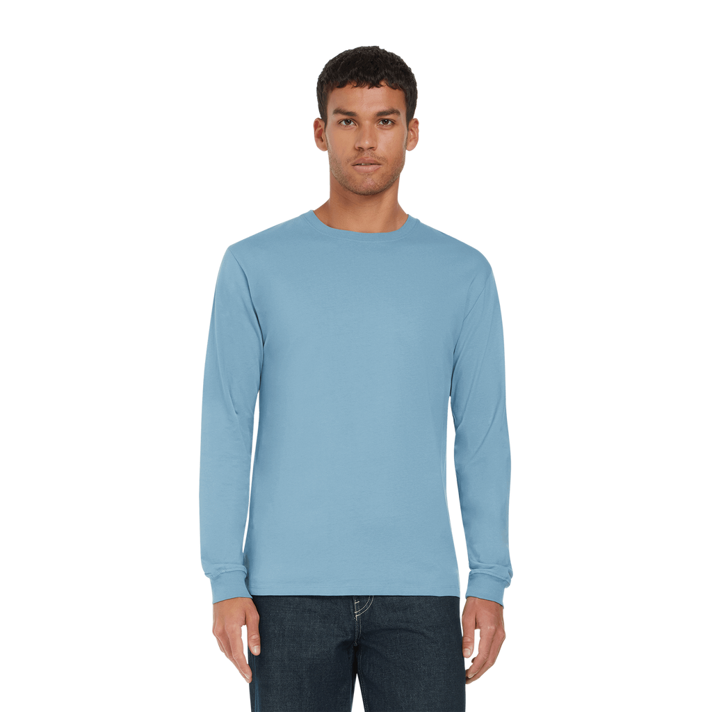 Earth Positive® EP185L long sleeve T-shirt in natural color, featuring a comfortable fit and soft cotton fabric.