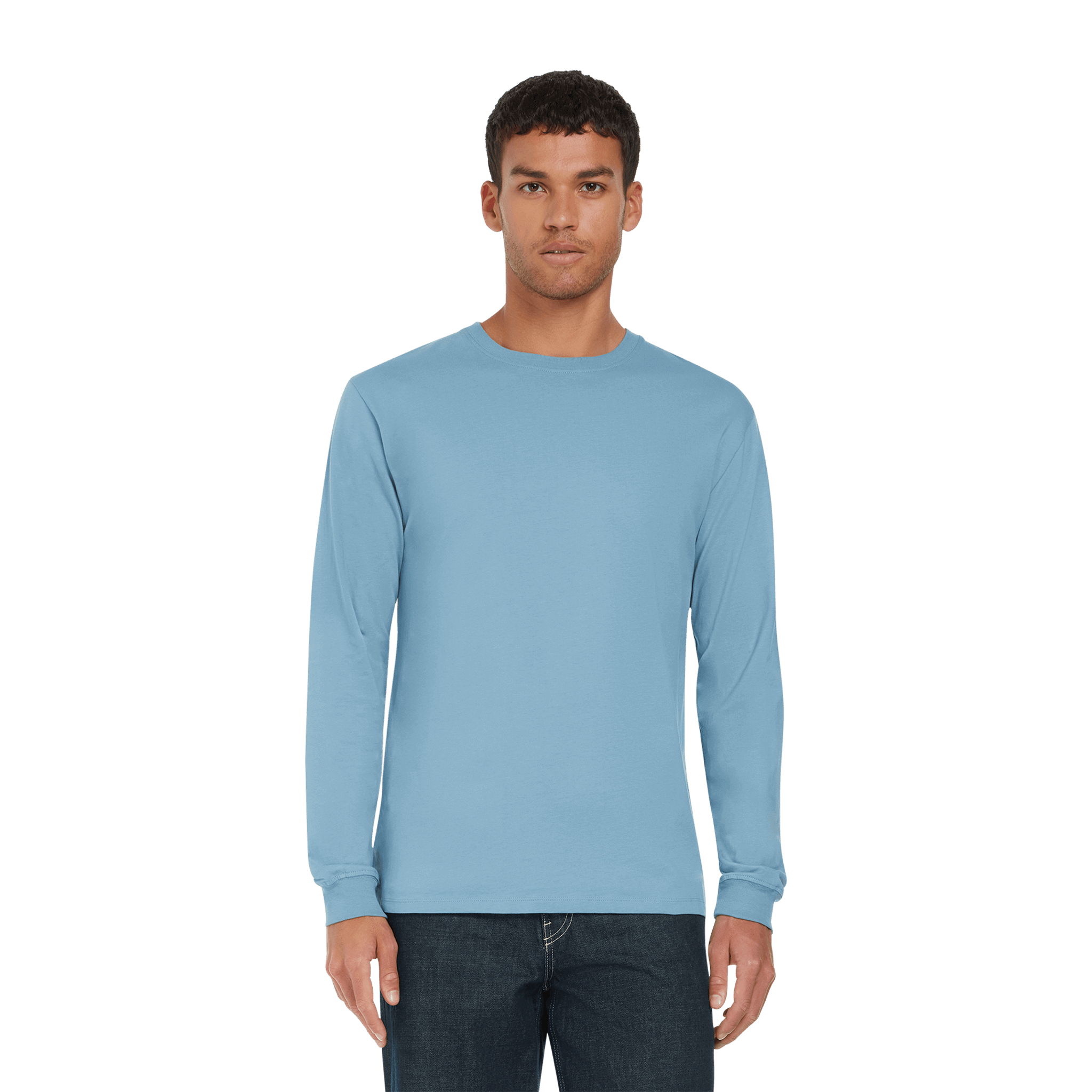 Earth Positive® EP185L long sleeve T-shirt in natural color, featuring a comfortable fit and soft cotton fabric.
