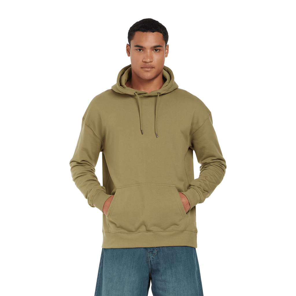 Earth Positive® EP301 pullover hoodie, front view showing soft cotton fabric and classic hoodie design.