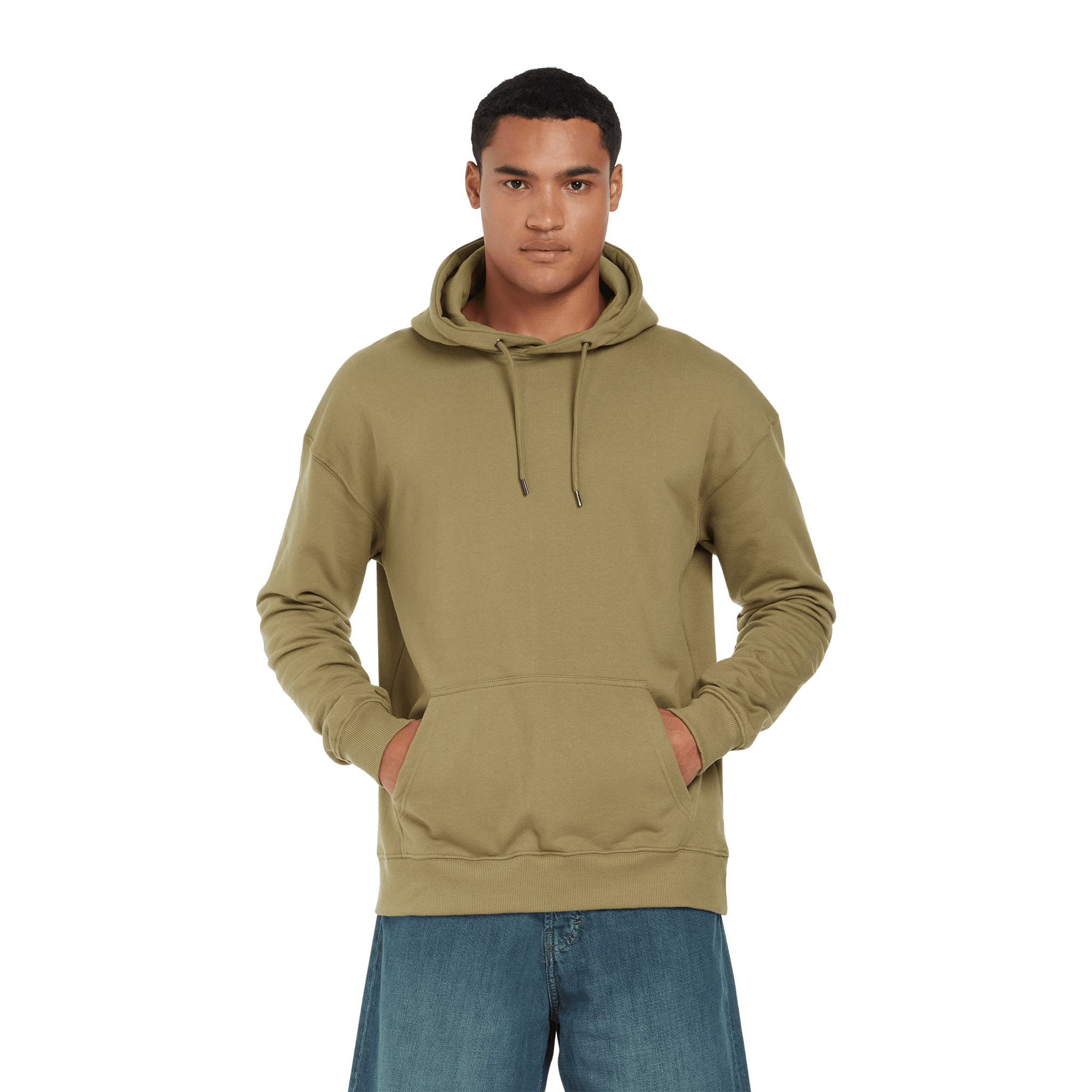 Earth Positive® EP301 pullover hoodie, front view showing soft cotton fabric and classic hoodie design.