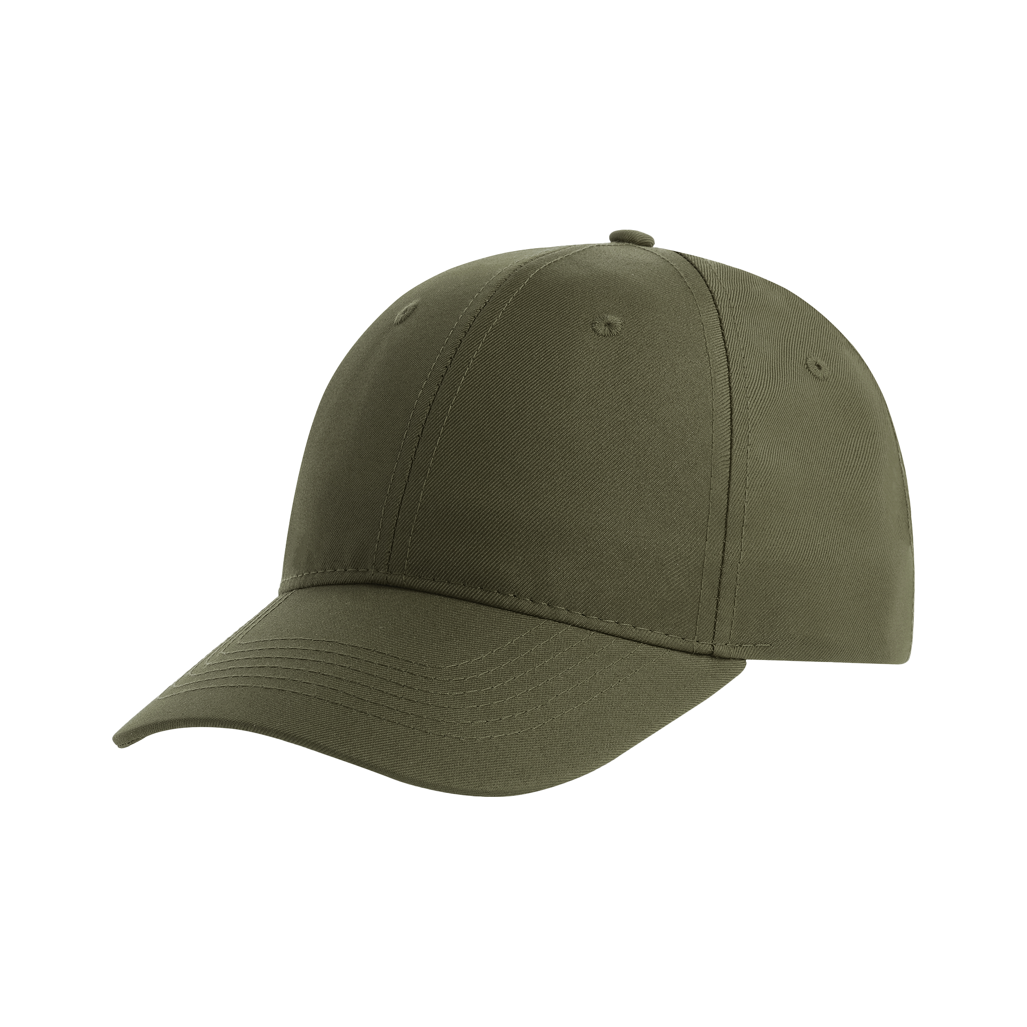 Atlantis RECY SIX 6-paneled cap, casual style, with adjustable strap and branded logo, shown on a plain background.