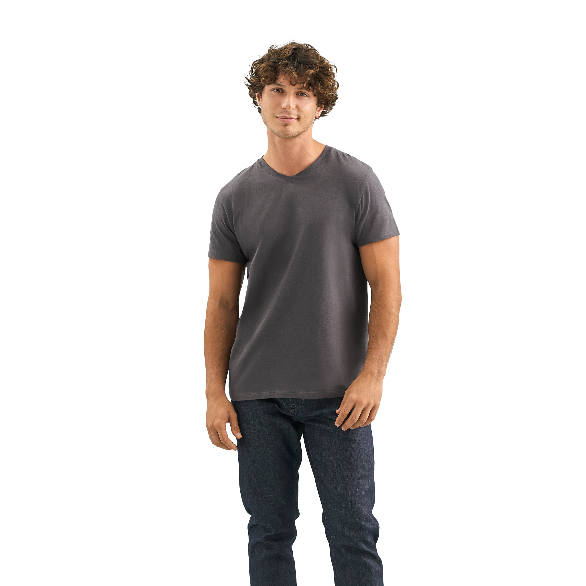 Light men's V-neck T-shirt from Sols, Klasisks un viegls Vīriešu T-krekls ar V veida apkakli, in a casual fit.