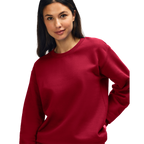 Gildan HAMMER Premium cherry red knit jumper, soft cozy sweater with a ribbed collar and cuffs, front view.