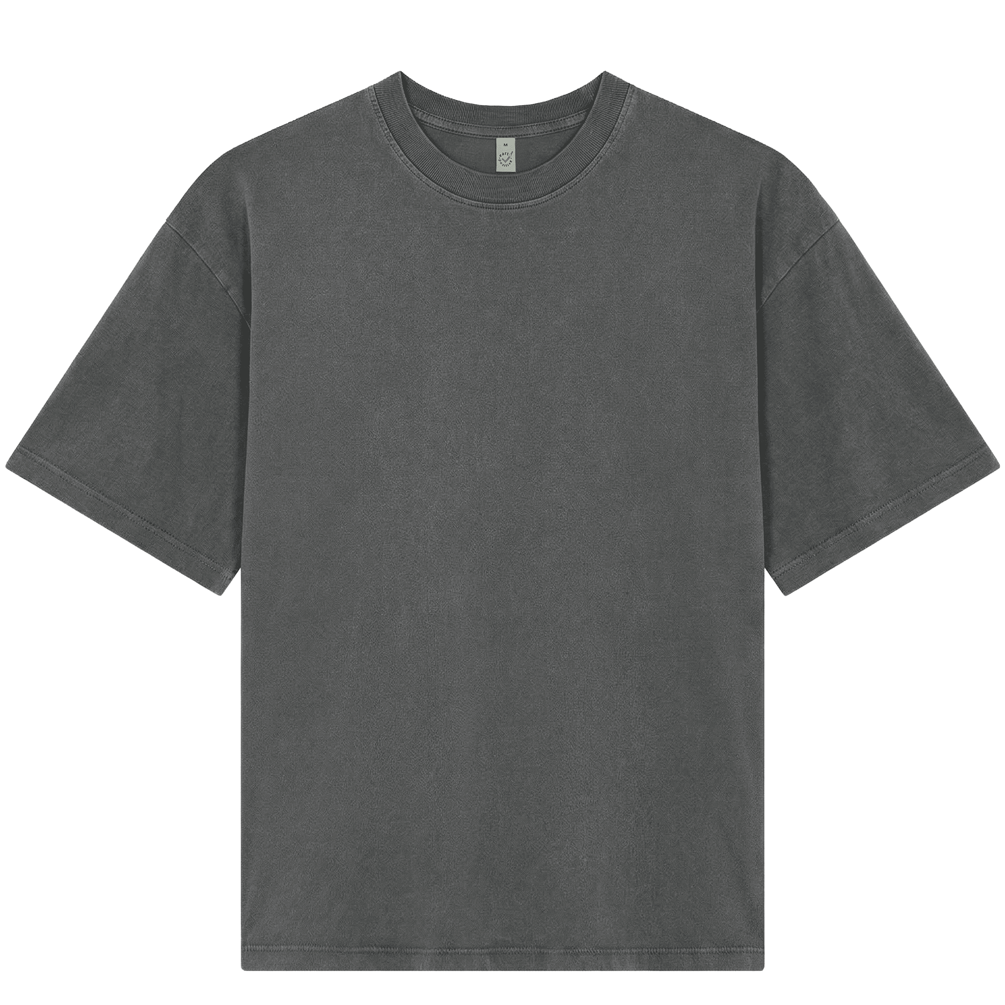 Earth Positive® Heavy Boxy T-Shirt EP50 in grey, front view showcasing its relaxed fit and eco-friendly cotton fabric.