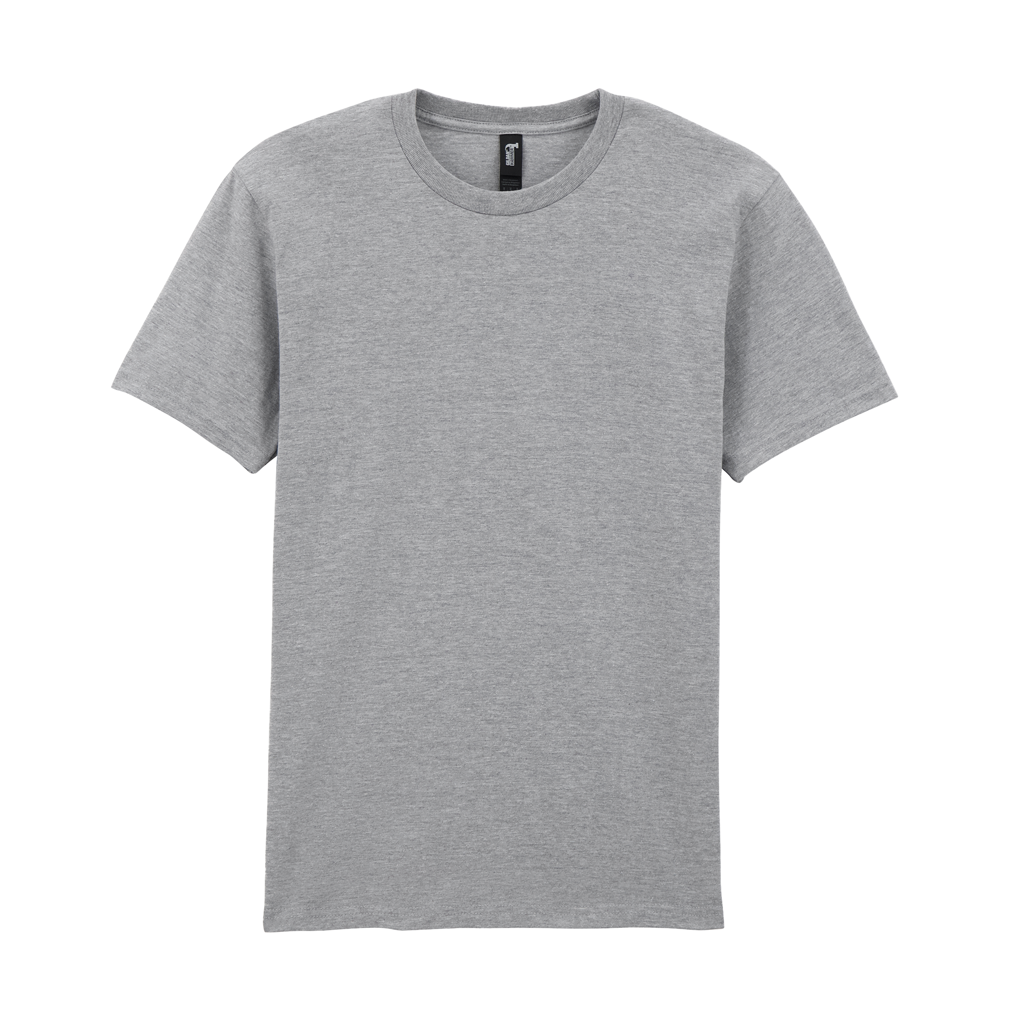Gildan durable T-shirt with crew neck and short sleeves, shown in a natural fabric texture and classic fit.
