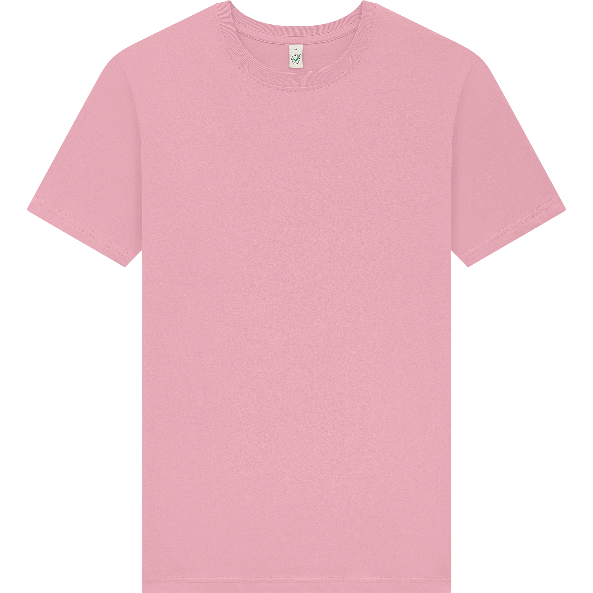 Earth Positive® Jersey T-Shirt EP01 in pink, front view showcasing the classic crew neck and clean design.