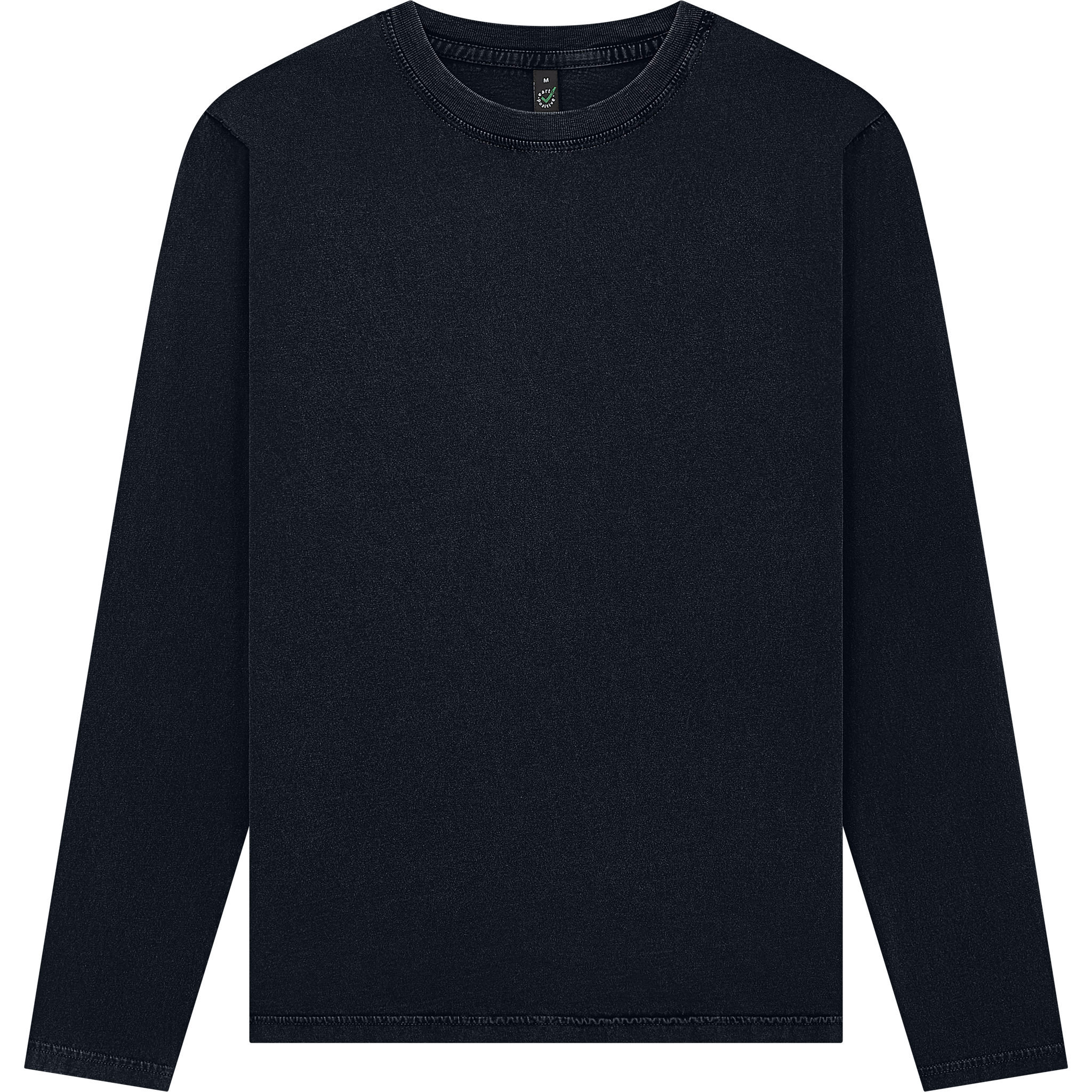 Earth Positive® Long Sleeve T-Shirt EP01L in black, front view showing soft cotton fabric and classic fit.