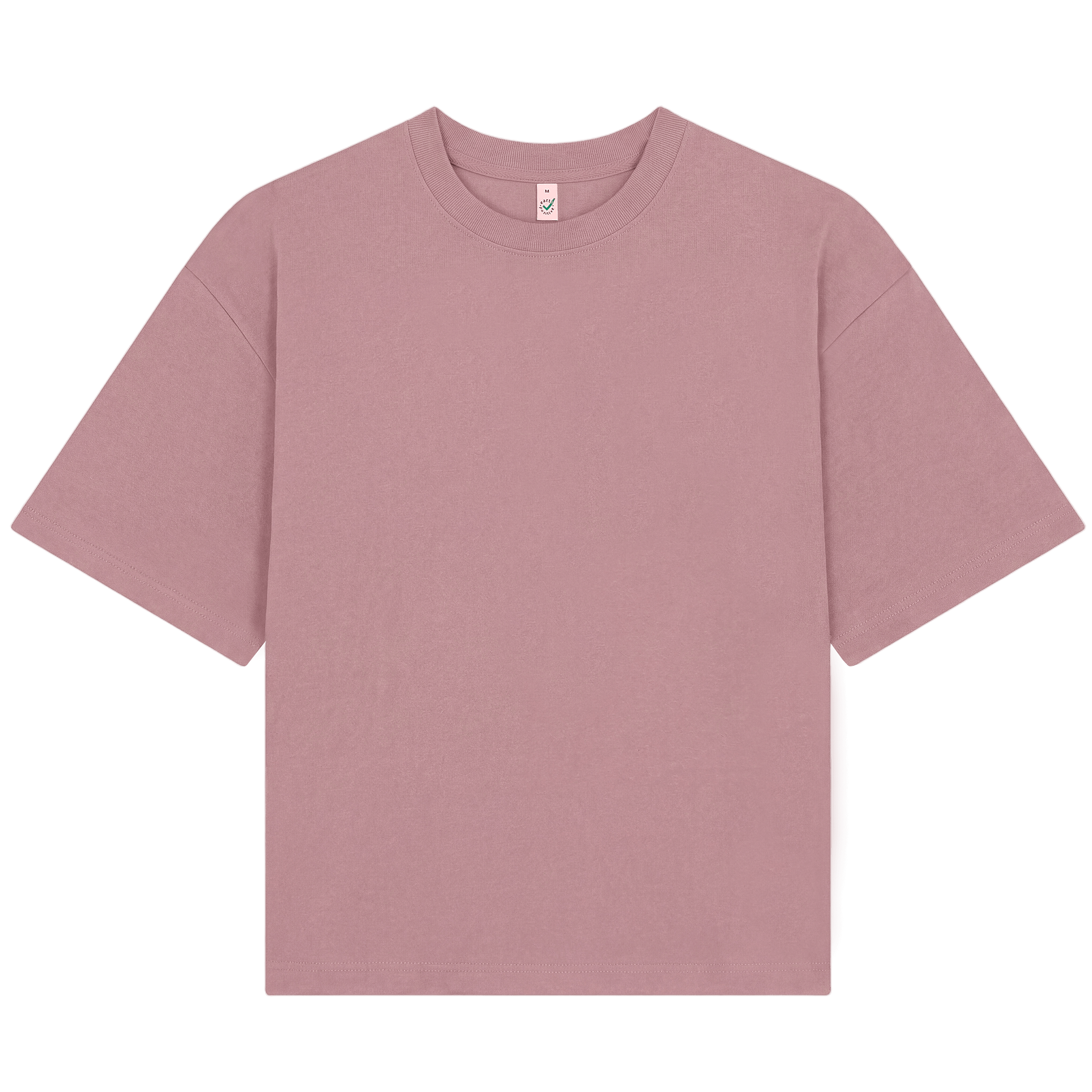 Earth Positive® women's heavy boxy T-shirt in natural color, front view showcasing the relaxed fit and sturdy fabric.