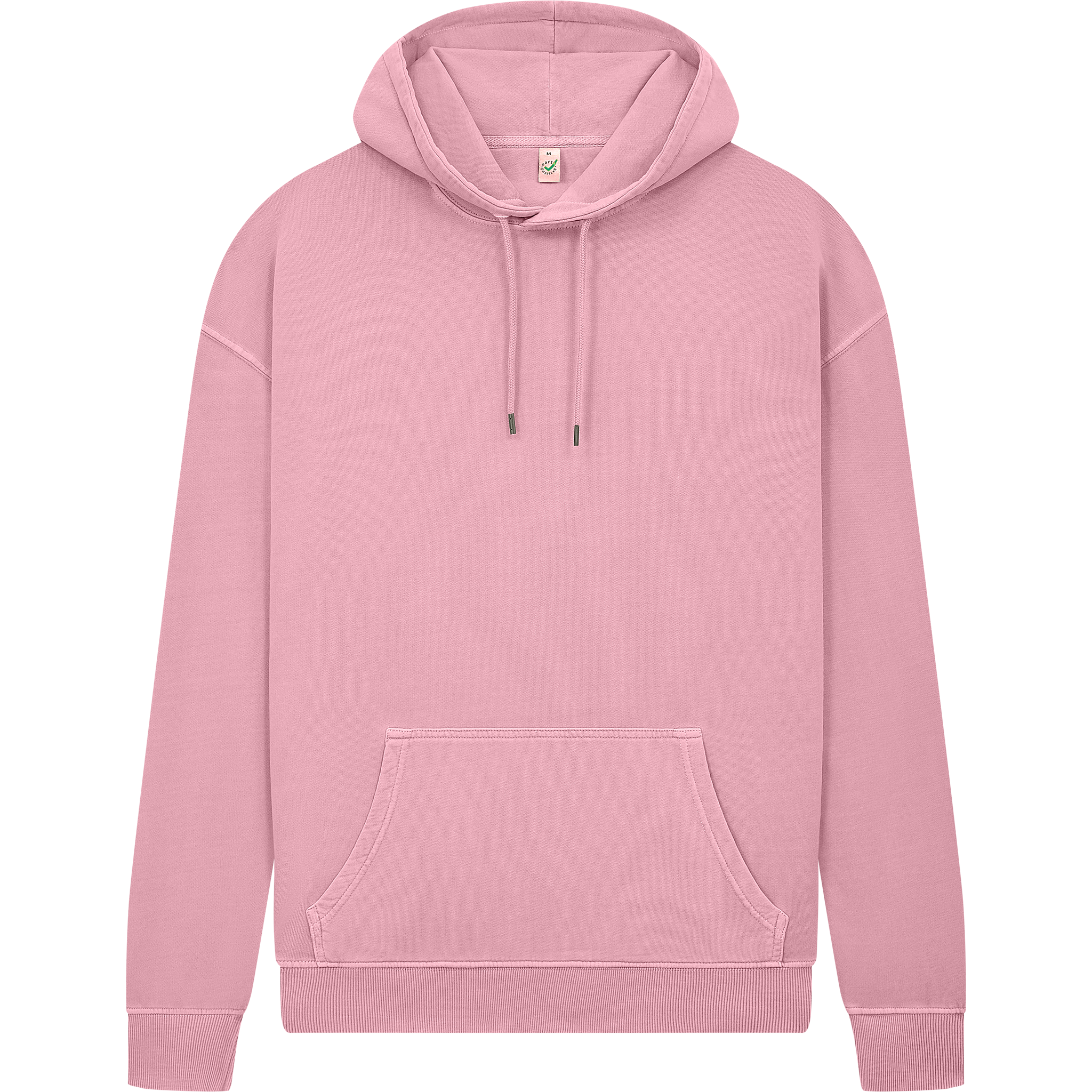 Earth Positive® EP301 pullover hoodie in pink, front view showing soft fabric and classic hooded design.