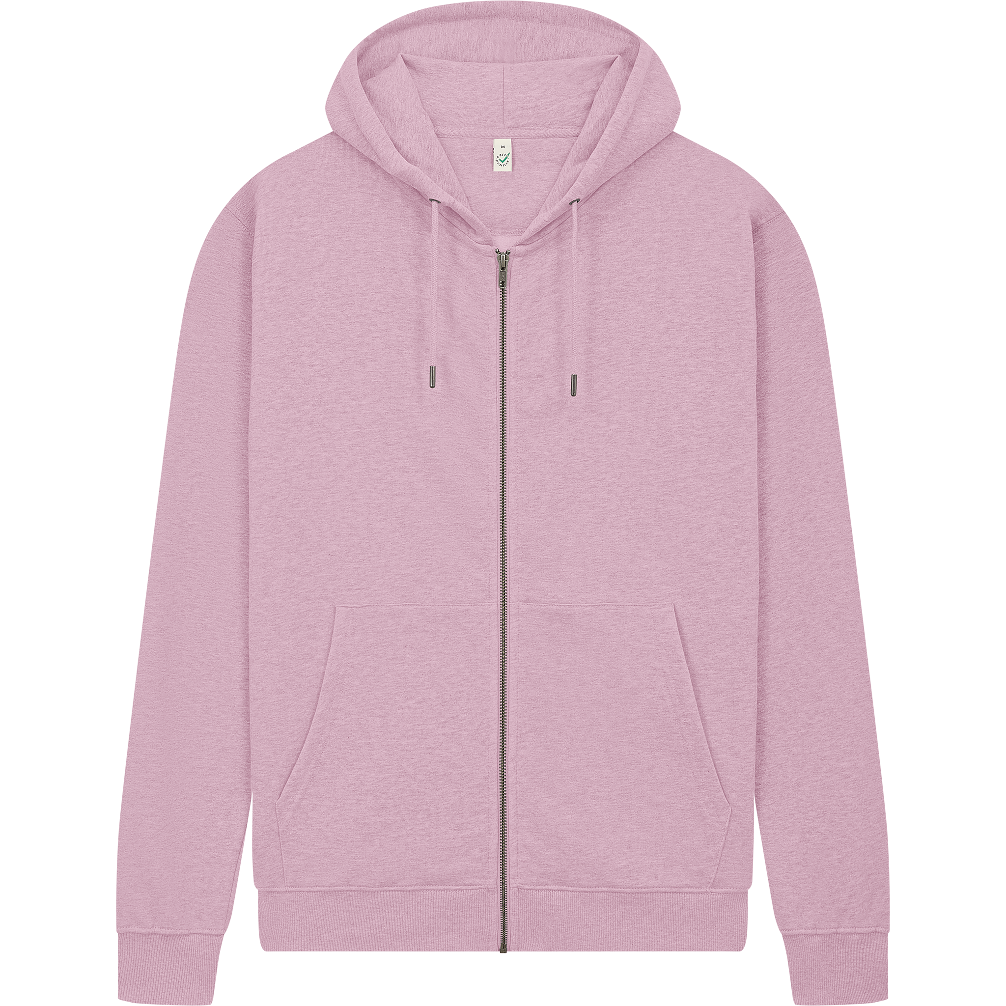Earth Positive® EP303 full zip hoodie, front view showing soft cotton fabric and stylish design, in a natural setting.