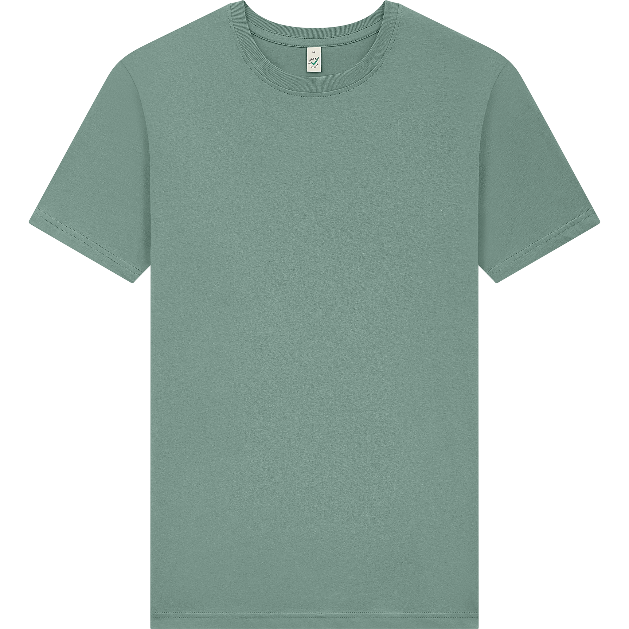 Earth Positive® Jersey T-Shirt EP01 in green, front view showing classic crewneck design and soft cotton fabric.