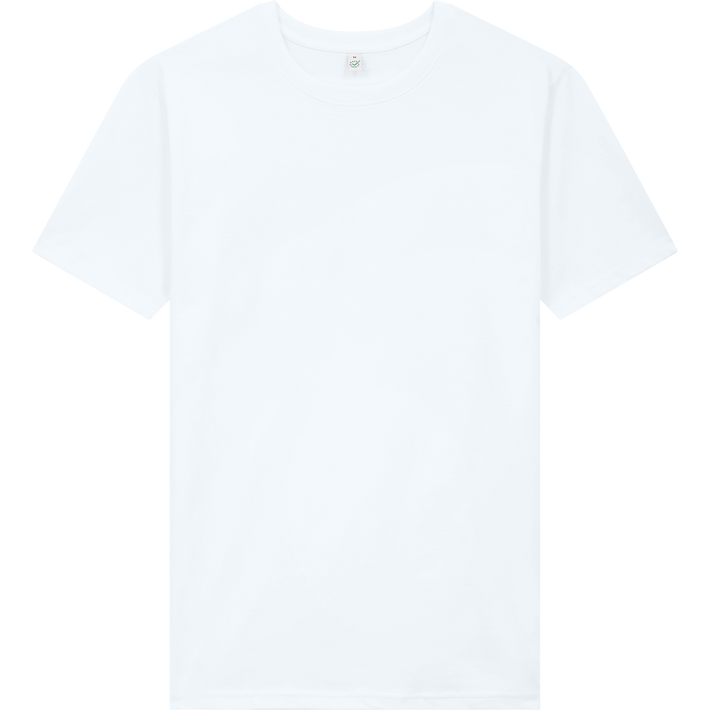Earth Positive® EP19 oversized white T-shirt featuring a front view with a relaxed fit and simple design.