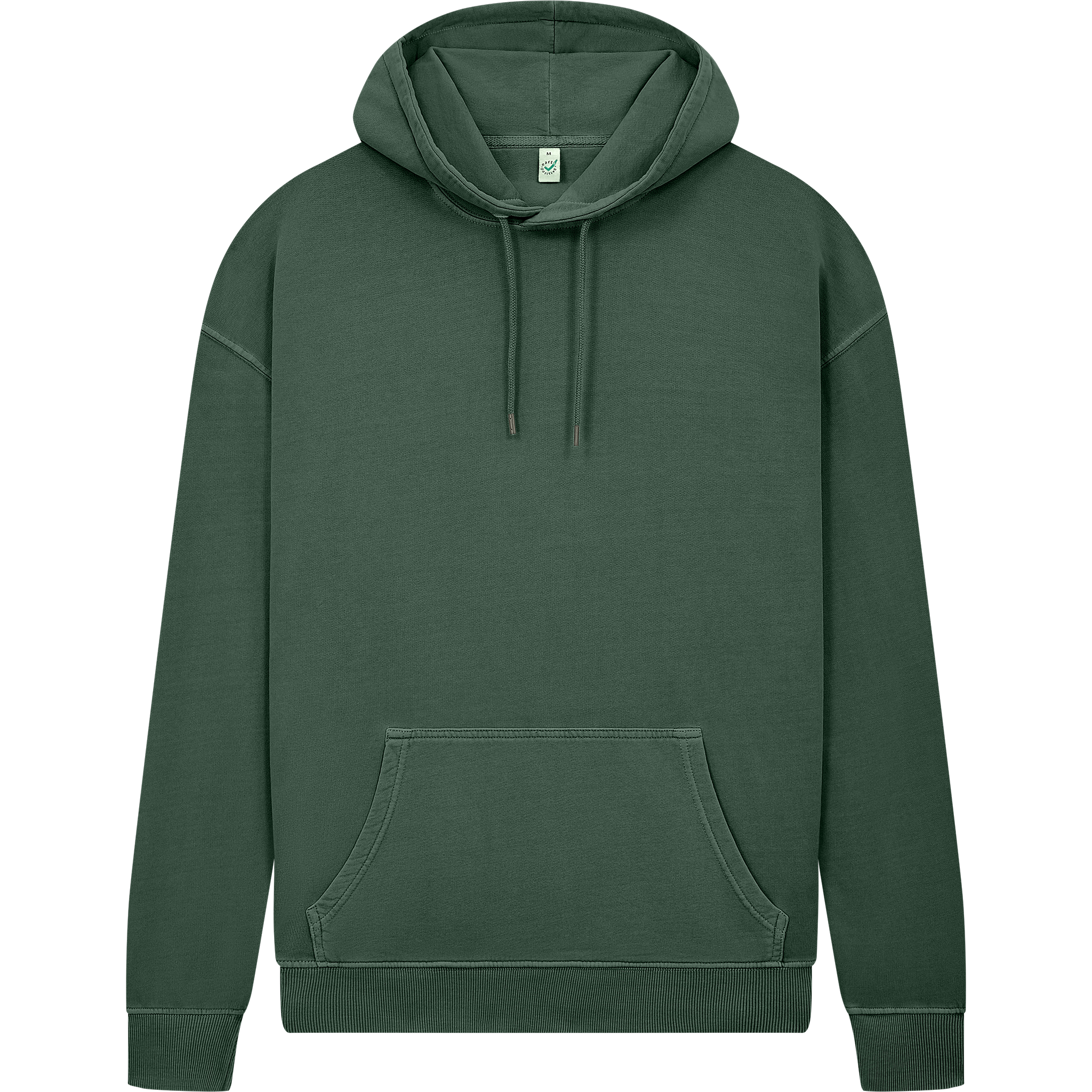 Earth Positive® EP301 pullover hoodie in forest green, front view showing soft fabric and classic hoodie style.