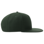 Atlantis premium snapback cap, side view showing adjustable strap and stylish design in black and white.