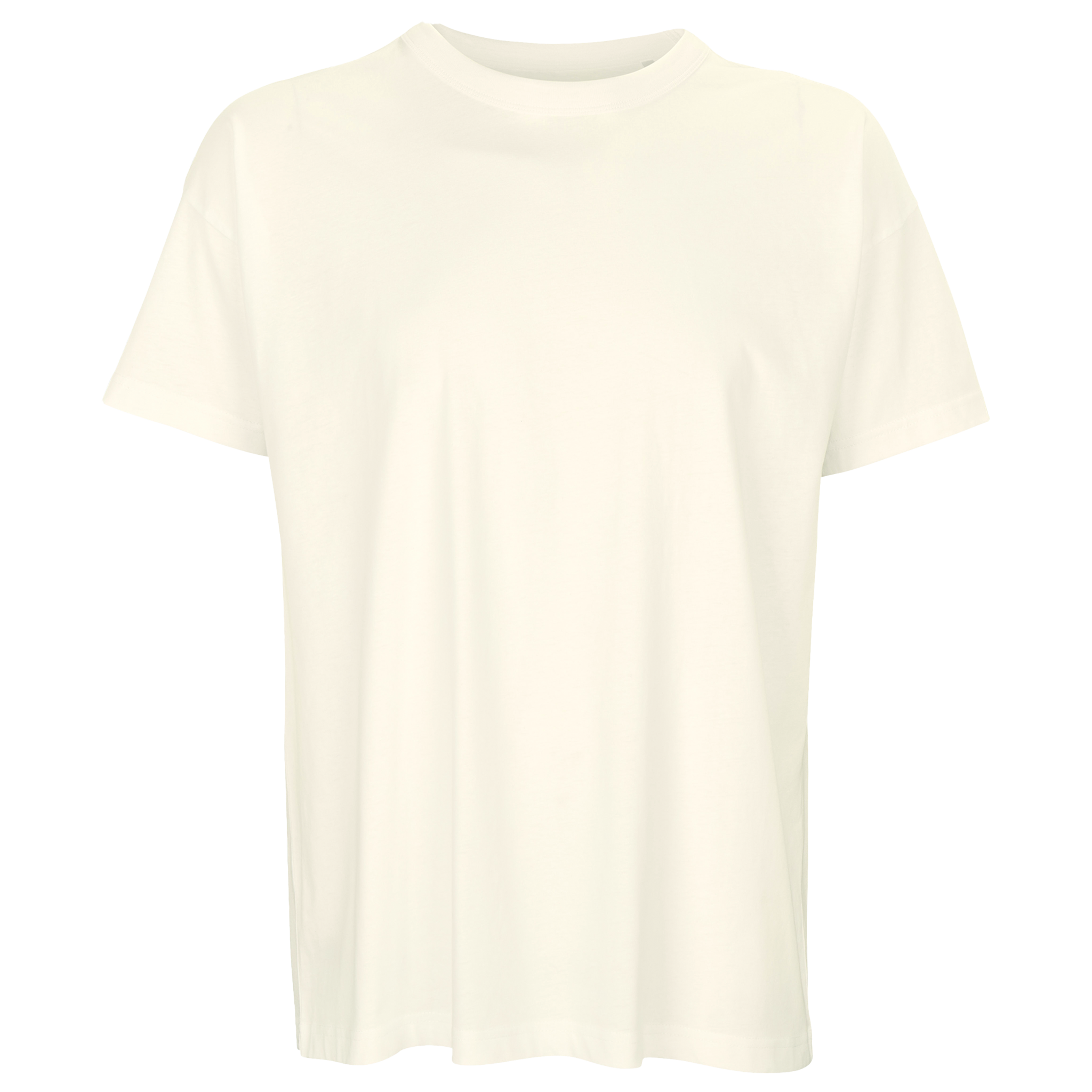 Sol's men's boxy casual T-shirt in neutral color, displayed flat to show fit and design details.